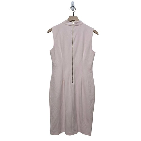 Calvin Klein Light Pink V-Neck Cut Out Sleeveless Sheath Knee Length Dress Sz 6 - Picture 3 of 7